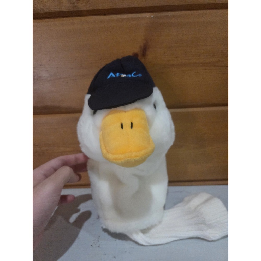 Aflac Novelty Plush Duck Head Golf Club Driver Cover Puppet With Cap 18" D32